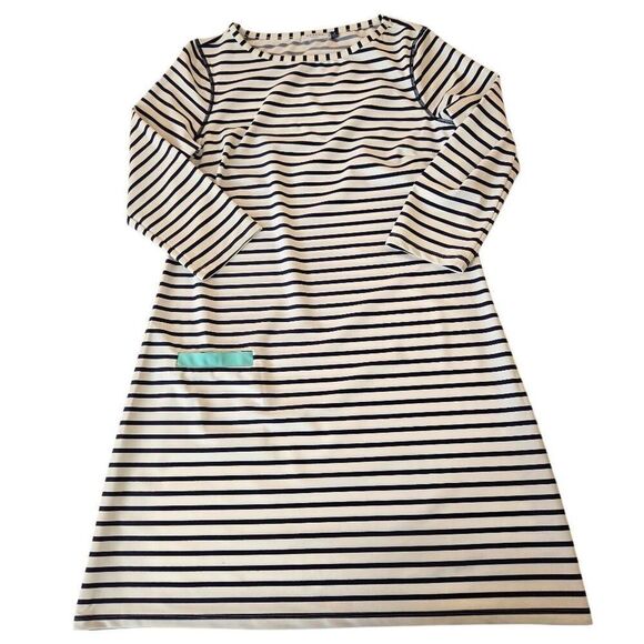 Cabana Life Womens Navy Stripe Cabana Sun Protective Shift Dress Size Medium - Picture 5 of 13